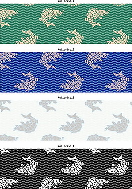 矢量素材線條魚紋背景