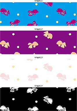 矢量可愛的小金魚背景