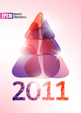 矢量高光夢幻圣誕樹背景