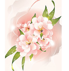 鮮艷花束矢量圖