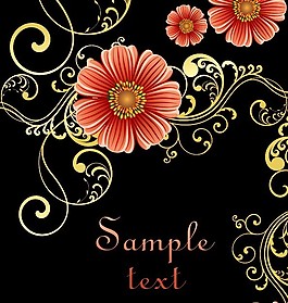 華麗鮮花背景矢量圖