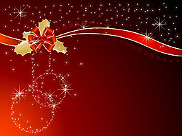 矢量華麗絲帶動感圣誕背景