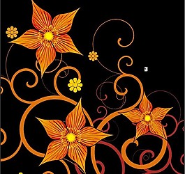 鮮花線條背景矢量圖