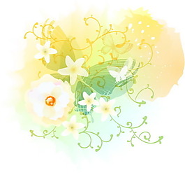 矢量夢(mèng)幻簡(jiǎn)約花朵背景