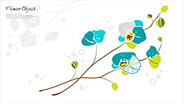 矢量素雅花枝图片