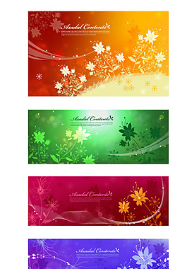 矢量素材夢幻花卉Banner