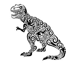花紋恐龍矢量素材