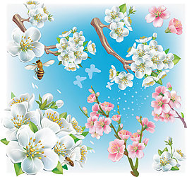 漂亮桃花矢量素材