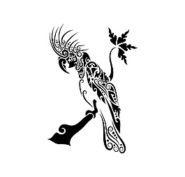 精美花纹鹦鹉矢量素材
