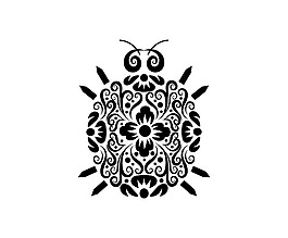 精美花紋蟲(chóng)子矢量素材
