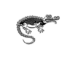 精美花紋鱷魚矢量素材