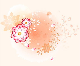 矢量夢幻素雅花卉背景