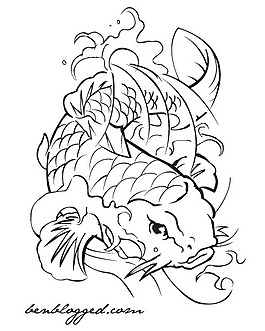 矢量素材線描鋰魚背景