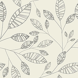 矢量植物樹葉花紋背景