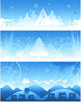 矢量素材圣誕節(jié)雪景背景