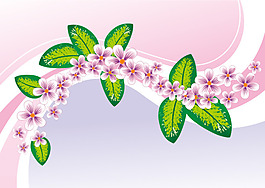 矢量素材綠色樹時(shí)花朵動(dòng)感背景