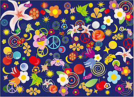 矢量素材可爱花朵元素