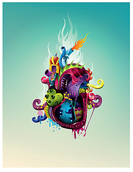 矢量素材心臟抽象插畫