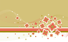 矢量素材可愛(ài)花朵與時(shí)尚花紋背景