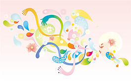 矢量素材可愛潮流插畫