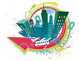 矢量潮流城市建筑物素材