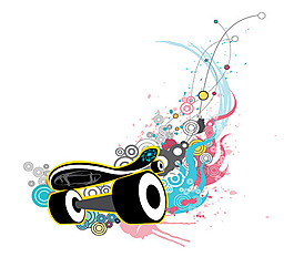 矢量滑板動感線條設計