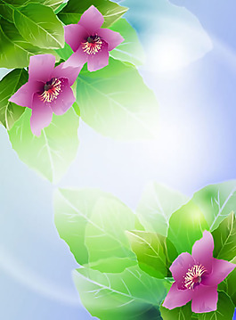 鮮艷的花朵素材矢量圖