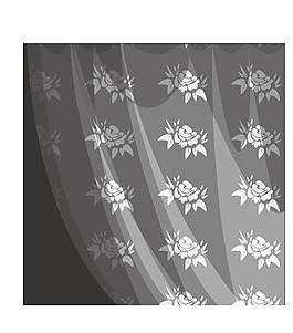 矢量素材花紋白紗布