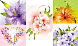 精美花朵素材矢量图
