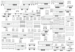 貨車線描矢量素材