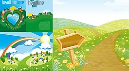 4款可愛風(fēng)景矢量素材