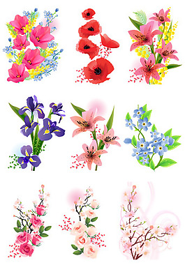 矢量素材多款精美花束圖片