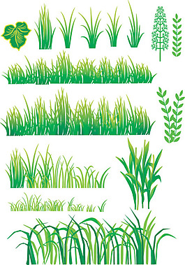 矢量素材綠色草叢植物背景