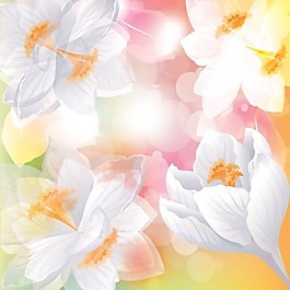 矢量素材夢幻唯美繽紛花朵