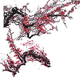 矢量素材水墨國畫手繪圖