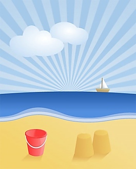 夏日海灘矢量素材