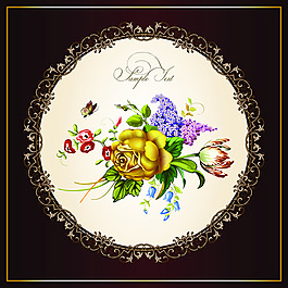 古典花紋邊框矢量圖