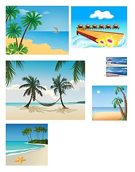 多款海邊風(fēng)景矢量素材