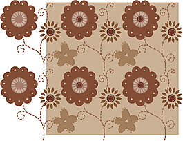 矢量素雅花朵平鋪素材