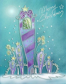 精美粉彩手繪圣誕節(jié)素材