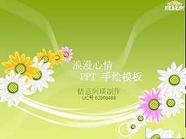 精美花朵背景PPT
