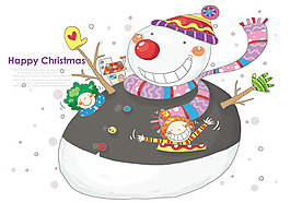 可愛圣誕雪人素材
