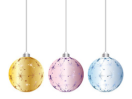 矢量淡雅圣誕吊球精美圖片