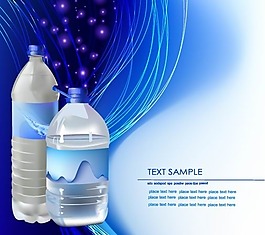 潔凈天然礦泉水廣告海報設計矢量素材
