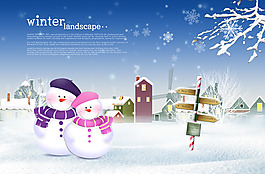 可愛的圣誕雪娃娃PSD