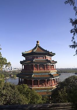 頤和園佛香閣日照