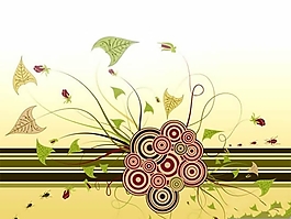 精美花紋背景PPT模板