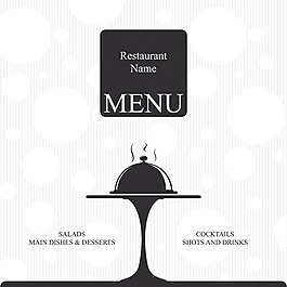 矢量黑白菜單封面背景