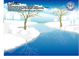 矢量冬季雪景風光設計背景