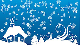 矢量繽紛圣誕節(jié)雪地背景